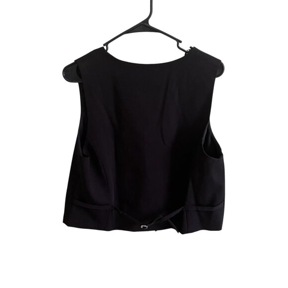 Zara Tailored Buckle Vest – Black, Size L, V-Neck Waistcoat Adjustable Strap NWT - Picture 4 of 7